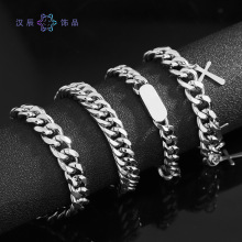 项链男钛钢不掉色配饰女简约百搭中性风十字架设计套装嘻哈潮饰品