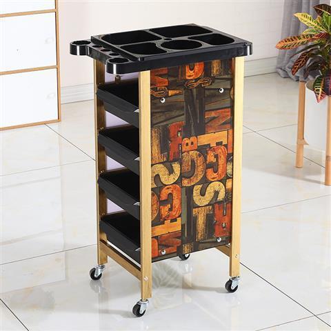 Barbería retro carro de barras carro de belleza al por mayor carro de barbería herramientas de teñido carro