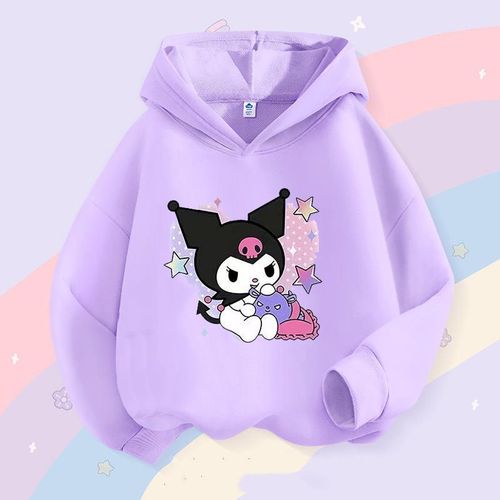 Sanrio Children's Hooded Sweatshirt Thin Outerwear for Girls Lulumi Cute and Stylish Children's Hooded Long-Sleeve Sweatshirt