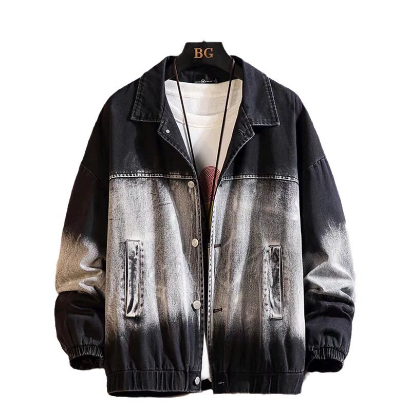 Denim men's autumn trend jacket, for beloved, gradient