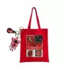 Red linen bag, pendant