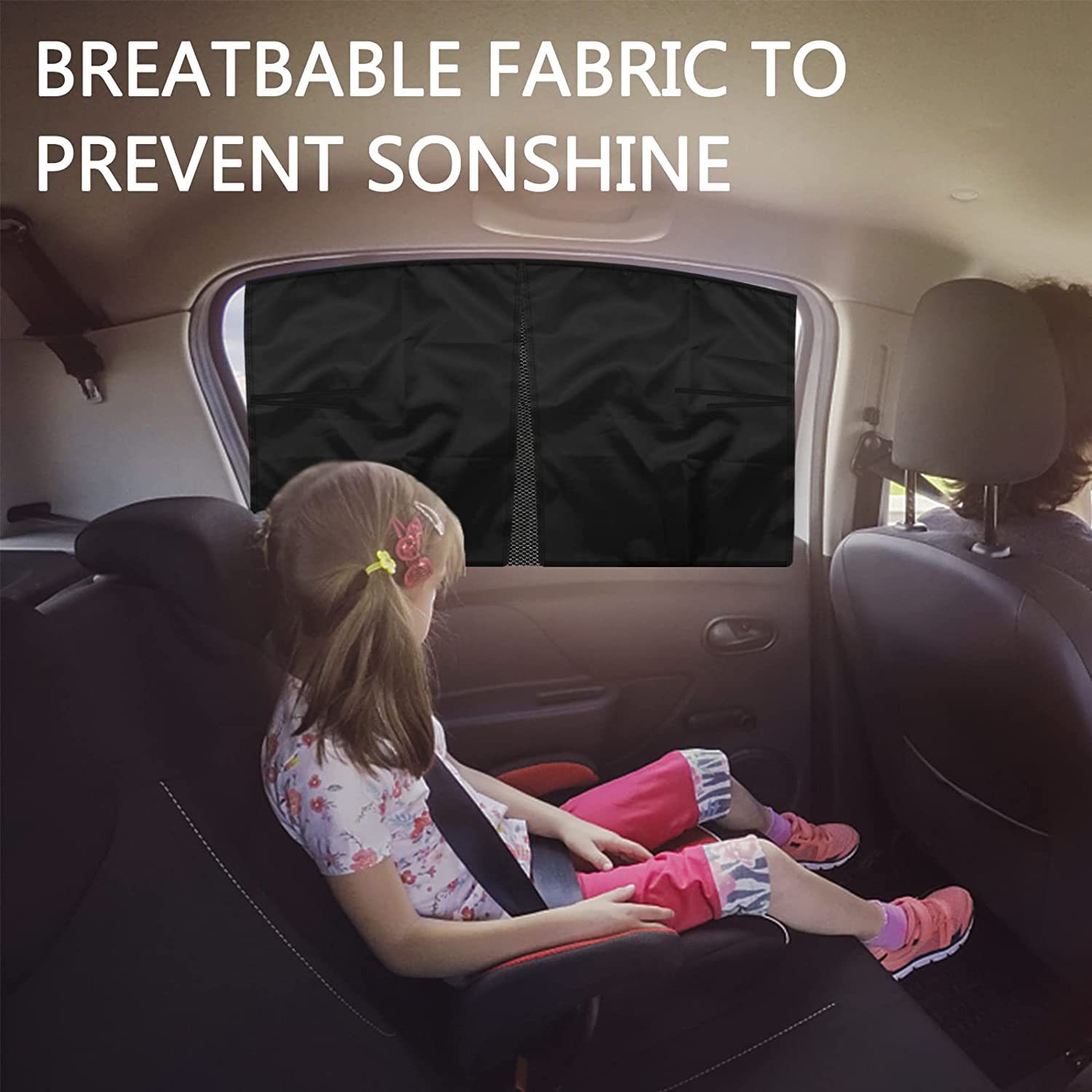 Cross-border car mesh curtain rear window sunshade magnetic car shade double-layer split sunscreen curtain