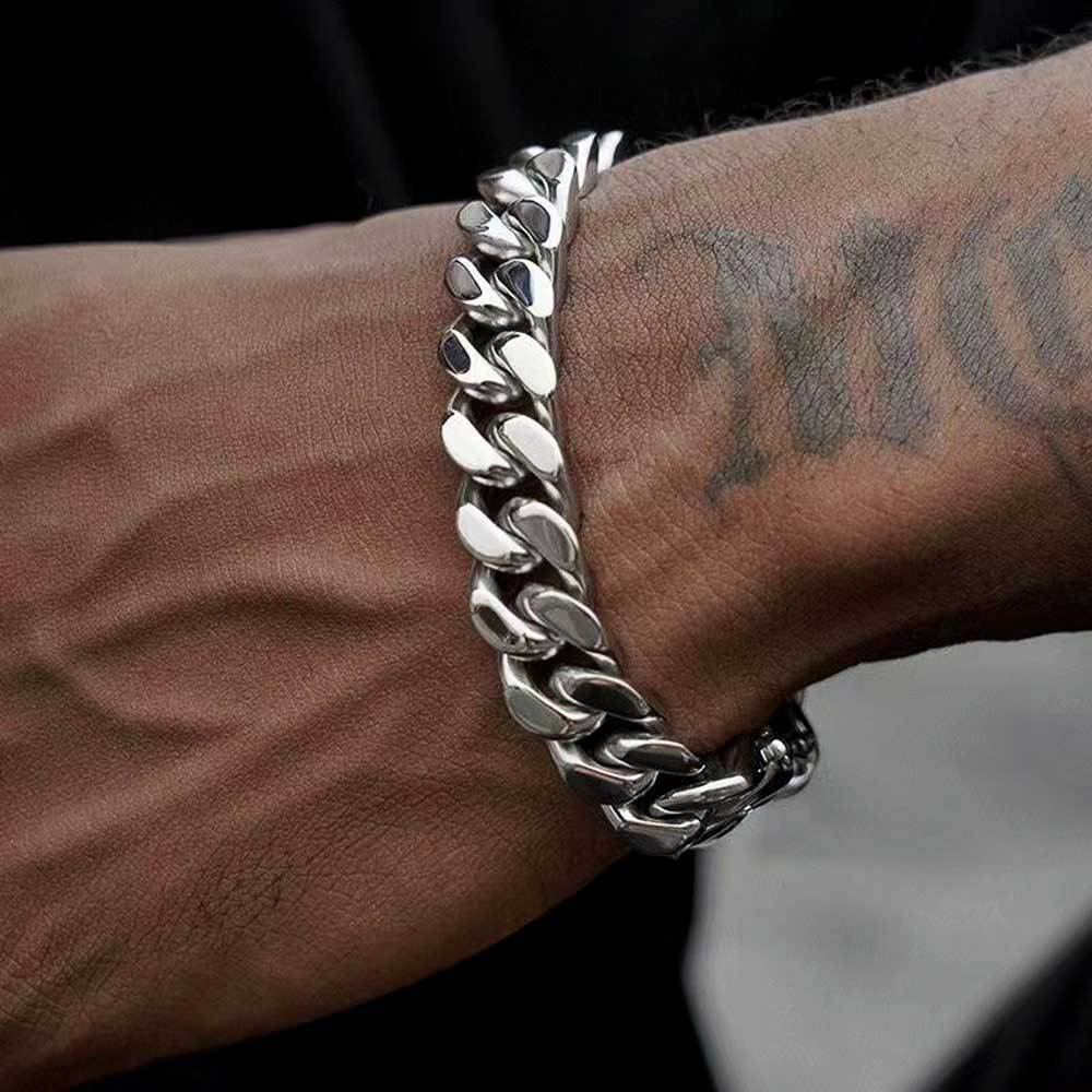Massive Kubanische Gliederkette Für Herren Aus Edelstahl_voghion.com
