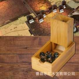 跨境可折叠骰子塔竹木滚动塔套件游戏便携可折叠桌面棋盘骰子游戏