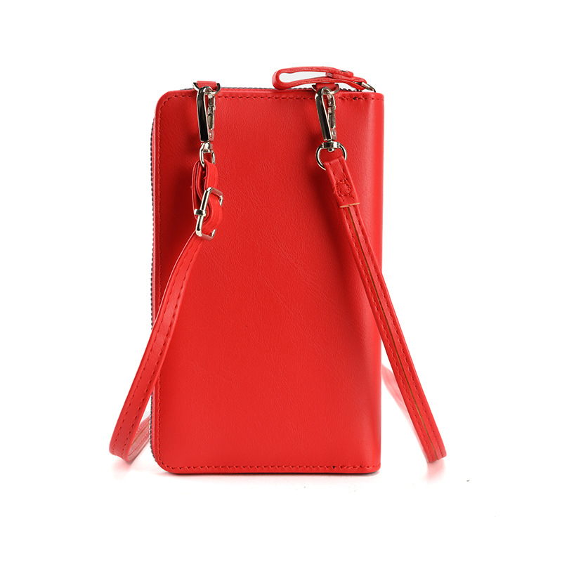 Bolso de teléfono largo de cuero de PU para mujer 2023 bolso de boleto de crossbody de billetera de estudiante multifuncional de estilo coreano de moda