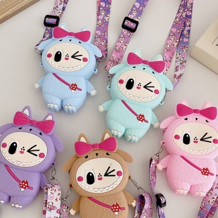 Summer Cartoon Silicone Bag for Girls, Outdoor Convenient Stress Relief Crossbody Bag, Little Girls' Children's Bag, Stress Relief Magic Tool