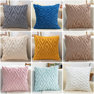 Large Quilted Rabbit Fur Quilted Plush Pillow Case Sofa Pillow Bedside Pillow Case Cushion Waist Pillow Case Without Core