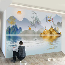 2022新款电视背景墙壁布中式浮雕卧室墙布客厅沙发装饰墙纸8d壁纸