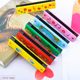 Children's wooden harmonica beginner entry 16-hole Boys and Girls cute toy kindergarten harmonica musical instrument