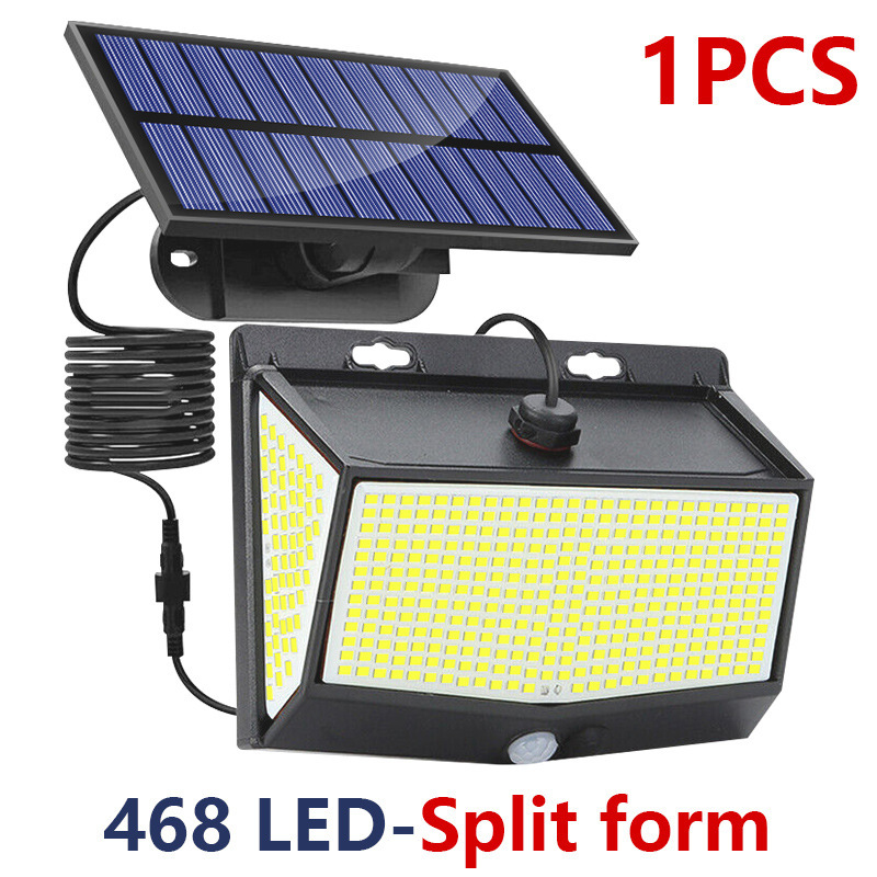 Luz solar para jardín, farola exterior impermeable súper brillante, luz de ahorro de energía con sensor de movimiento humano
