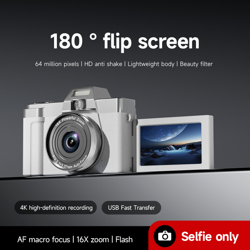 Cross-Border E-Commerce Digital Camera Video Camera Ccd Full Hd 4K with Flip Hd Screen 4K Mirrorless Camera