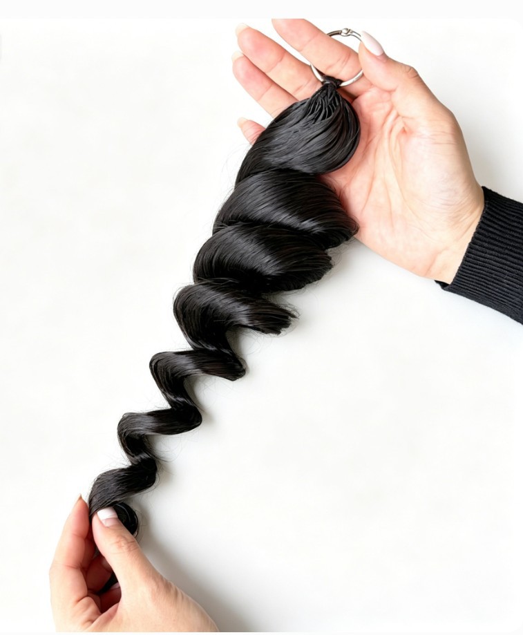 Extensiones de Cabello Humano de Pluma, Cabello Real, Tejido a Mano