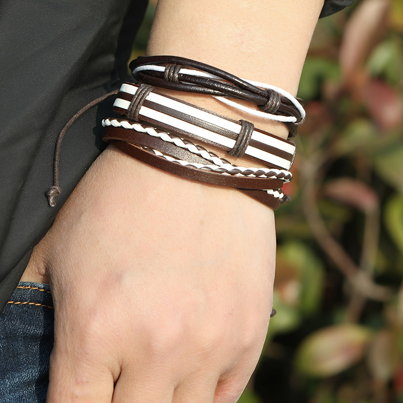 Punk Fashion Retro Leather Bracelet display picture 6