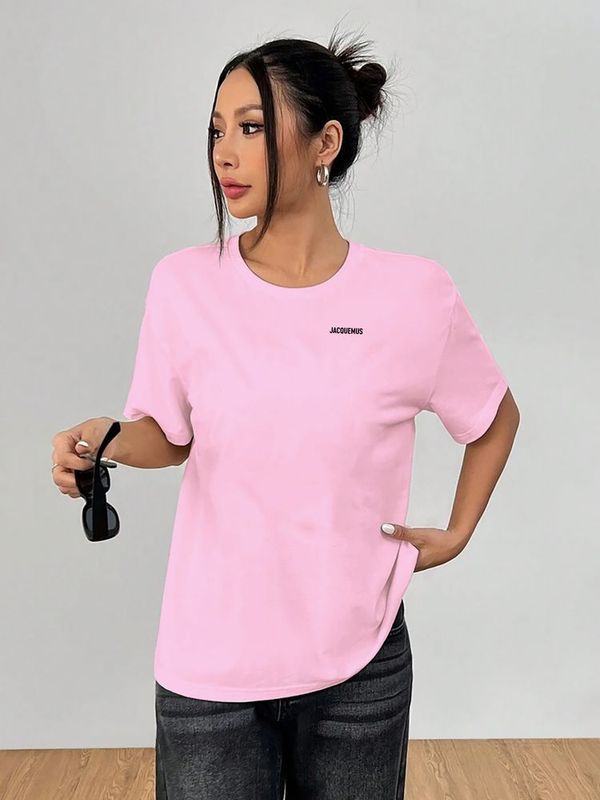 Hes春夏綿質吸汗通気シンプルファッション二列アルファベット柄プリントtシャツ|undefined