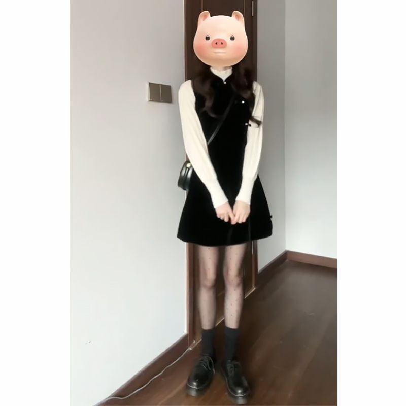 秋装搭配一整套富家千金风连衣裙韩剧穿搭小香miu系两件套装裙子|undefined