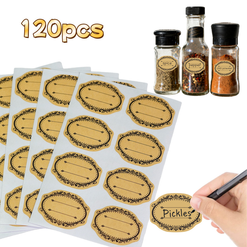 120 Stickers Amazon Blank Handwritten Kraft Paper Stickers Baking Gift Decoration Stickers Wholesale 120 Stickers Amazon Blank Handwritten Kraft Paper Stickers Baking Gift Decoration Stickers Wholesale