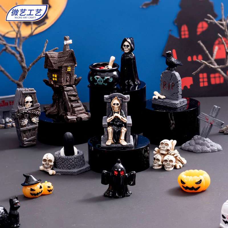 Halloween small ornaments skull mummy Easter resin ornaments home desktop creative decoration small gifts