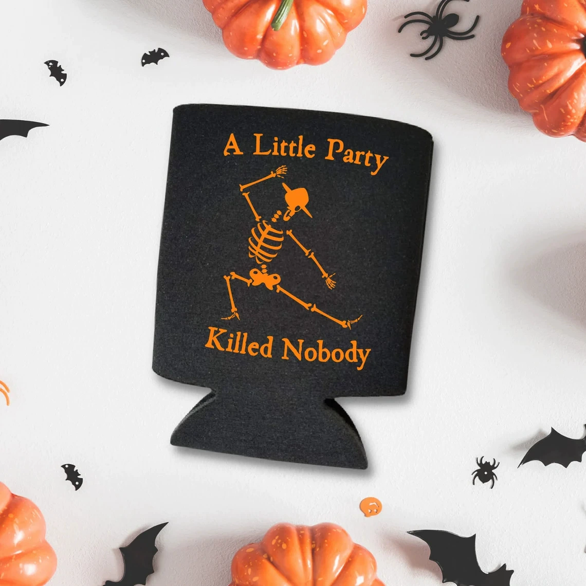 [跨境黑白万圣节A Little Party Killed Nobody黑色杯套潜水料]