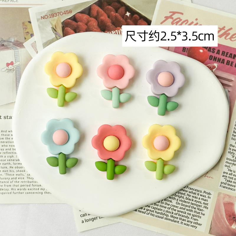 Aima Electric Car Decoration 3D Flower Stickers (Auto Parts and Accessories) - frosted-flower-colorful-6pcsfree-glue