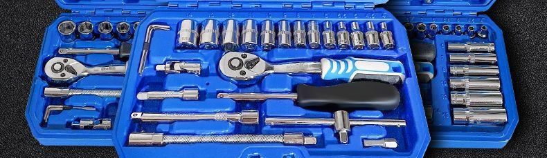 1/4 socket wrench set 46/53 pieces auto repair tools 72-tooth ratchet household repair kit in stock wholesale