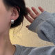 Golden Simple Metal Earrings Women's Trendy Retro Hong Kong Style Elegant Earrings 2024 New Explosions Niche Ear Jewelry