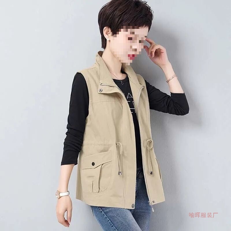 Short Vest for Middle-Aged Women, 2026 Spring and Autumn Korean Style Casual Versatile Solid Color Outerwear Vest Short Vest for Middle-Aged Women, 2026 Spring and Autumn Korean Style Casual Versatile Solid Color Outerwear Vest