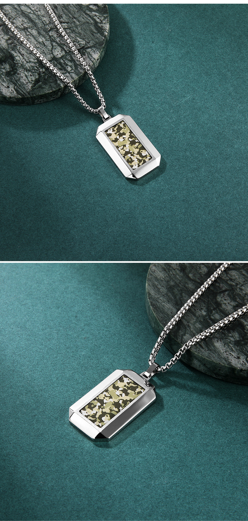Geometric Vintage Style 304 Stainless Steel Pendant Necklace Wholesale display picture 1