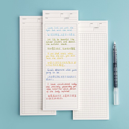 Ins style simple extra long note book tearable non-sticky cute Korean style student office note paper guest book