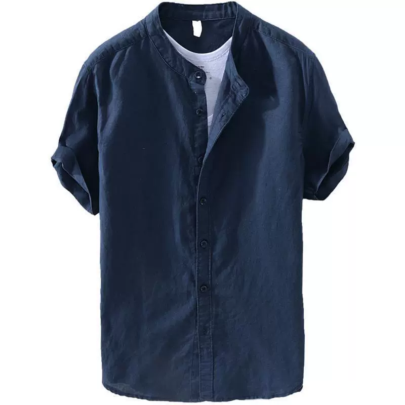 Летняя тонкая мужская рубашка сoversize, хлопок и лен