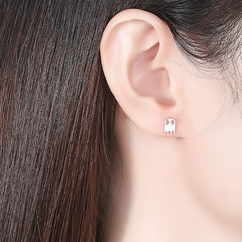 Plata esterlina s925 pendientes de plata cepillada mori pendientes asimétricos hembra dulce estilo fresco pendientes moda pendientes personalizados