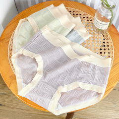 Invisible Ice Silk Women's Mid-rise Thin Comfortable Breathable Cotton gusset Teen Triangle Pajamas Student Quick-dry Underwear