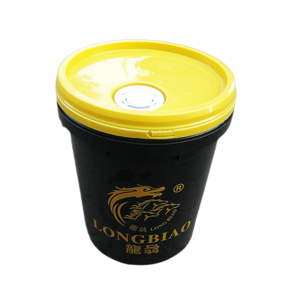 25升黑色广口圆形塑料化工桶PP涂料桶带盖包装桶20L18升油墨桶