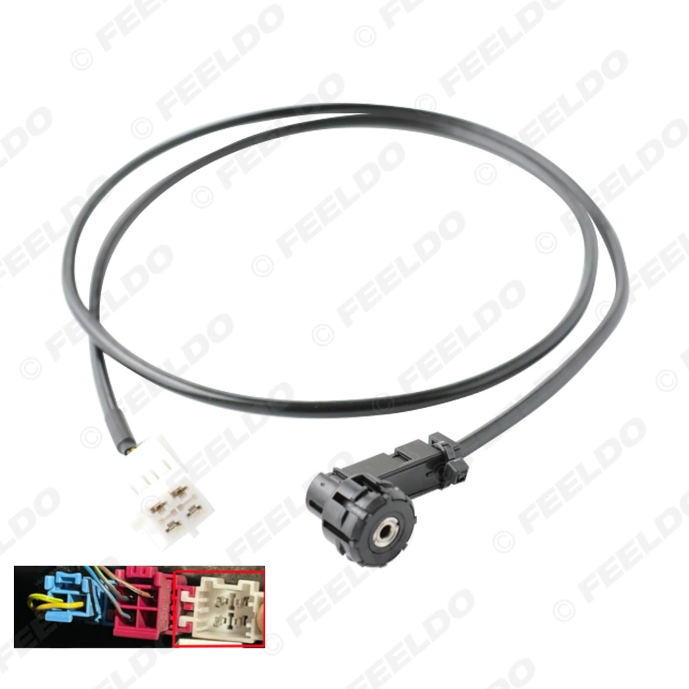 Кабель-адаптер AUX для Mercedes-Benz C-Class W203, 4-контактный, для подключения автомобильной аудиосистемы и видео, кабель для модификации.