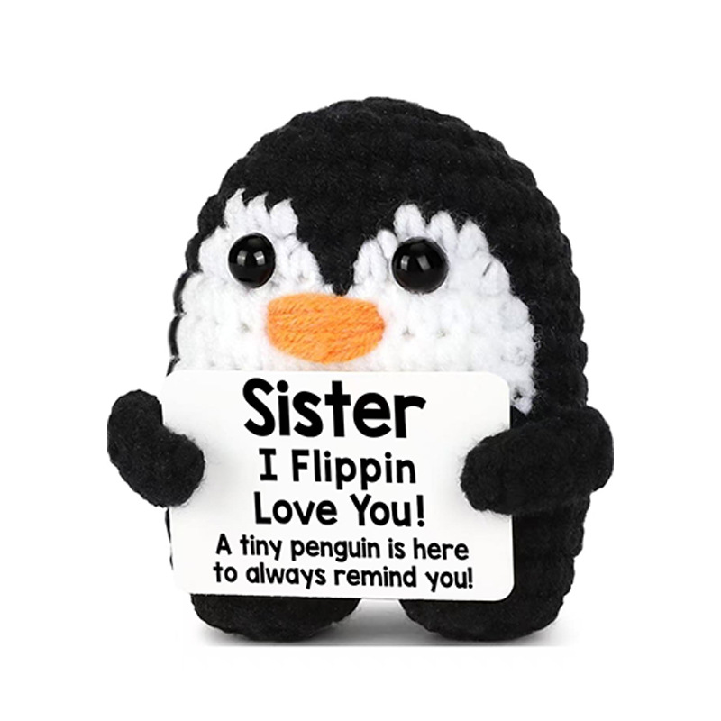 서있는 펭귄 흑백 S 카드