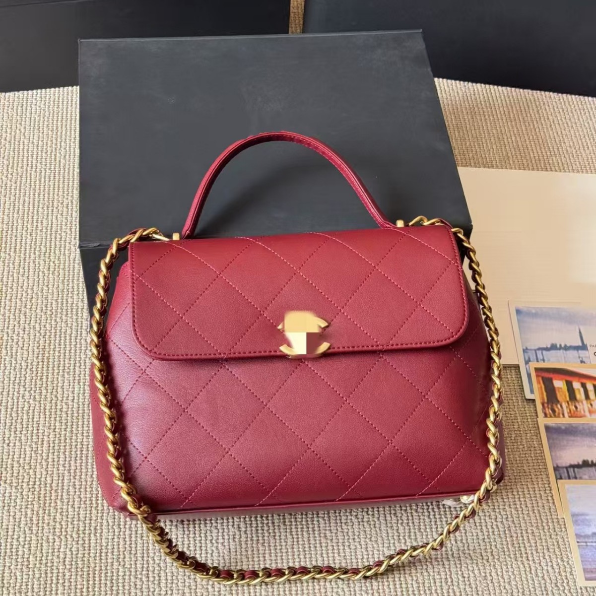 菱格手提包包2025跨境新款简约时尚单肩包斜挎包女包盖包配手柄