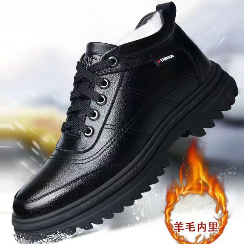 Nuevos zapatos de algodón de invierno transfronterizos para hombres nuevos zapatos cálidos y casuales de moda de zapatos de cuero de negocios al por mayor image 1