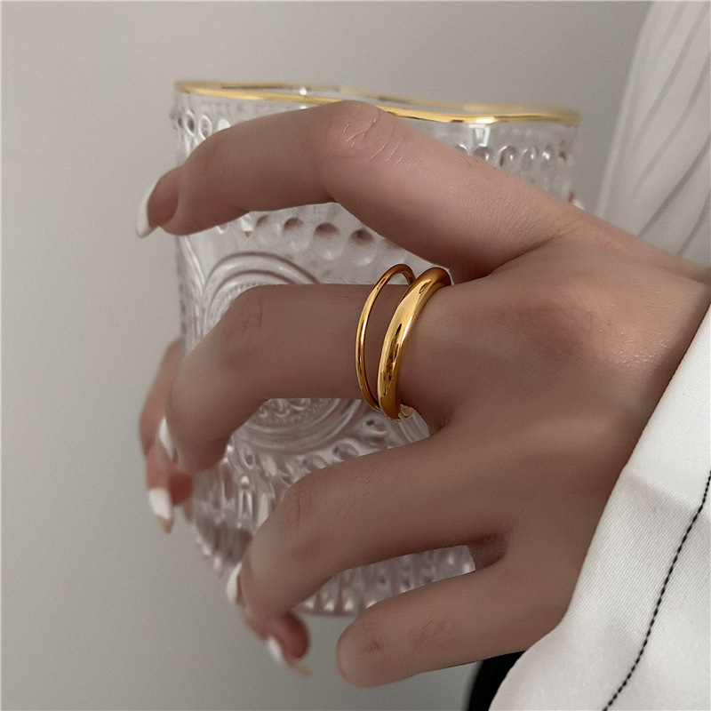 1 Piece Quantity Elegant Retro Streetwear Geometric Titanium Steel Rings