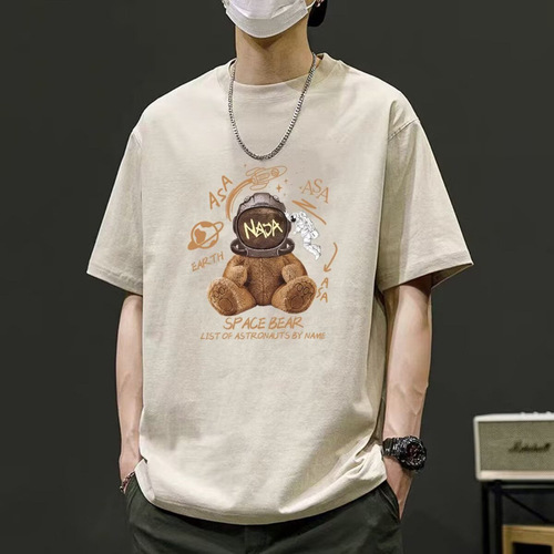 American retro trend high street port style five-cent short-sleeved T-shirt men's 2025 summer ins fashion brand loose all-matching half-sleeves