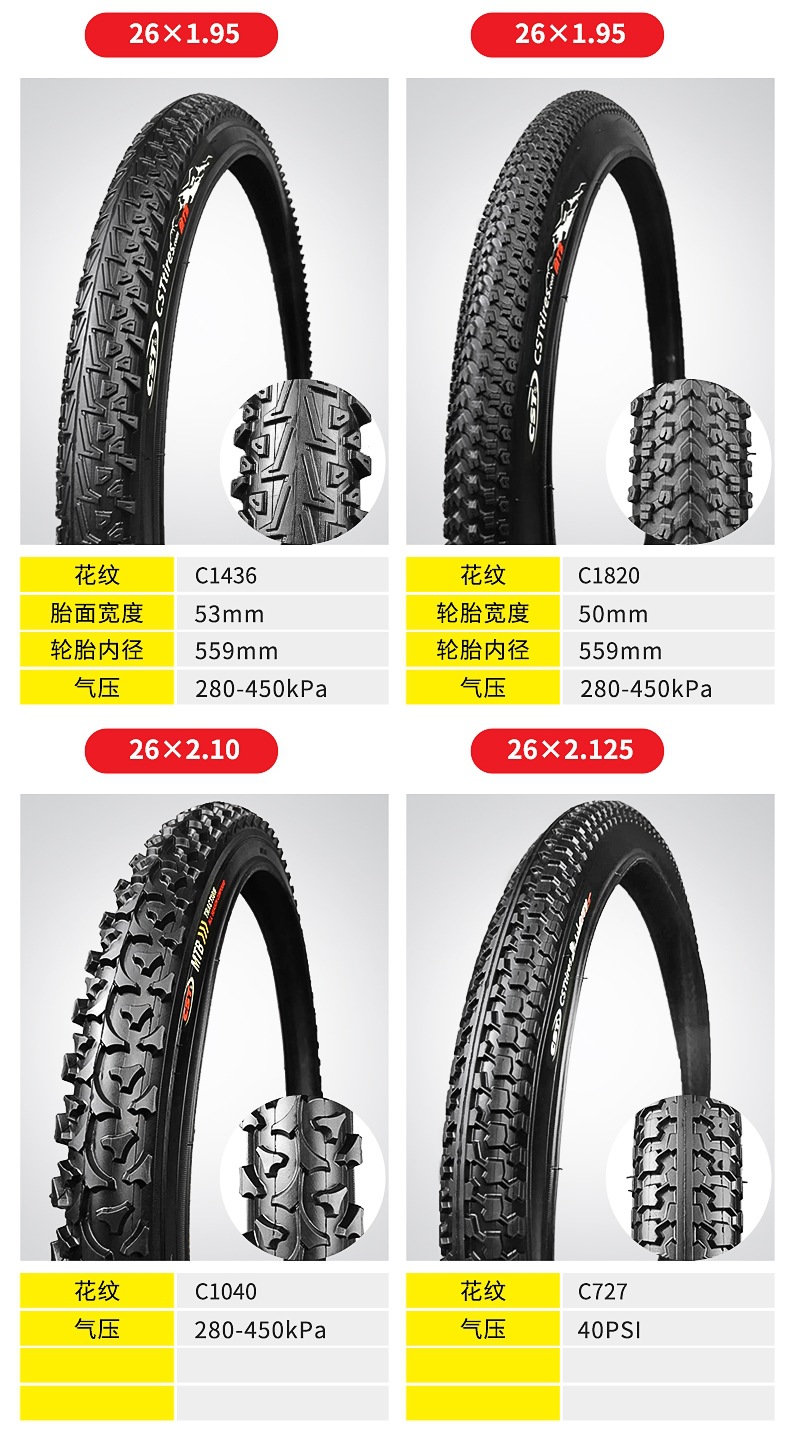Zhengxin Tire 26inch Mountain Bike Tire 26X1.15/1.5/1.75/1.95/2.125 Bicycle Tire