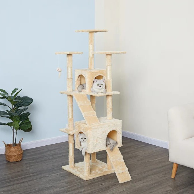 Gato escalado gato especial en una sola casa multifuncional gato comercio exterior explosión no ocupa espacio de fábrica de casa de gato de lujo al por mayor