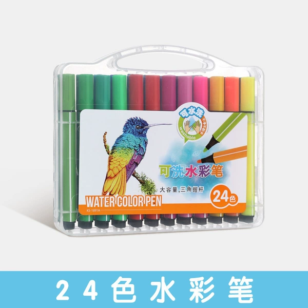 Watercolour, crayons, 24 colors