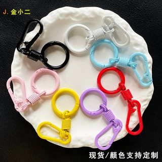 糖果色弹簧扣呼吸式指环钥匙扣锌合金汽车狗扣挂件箱包饰品配件
