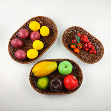 北欧风水果盘仿藤编零食果篮收纳筐创意客厅茶几首饰收纳篮