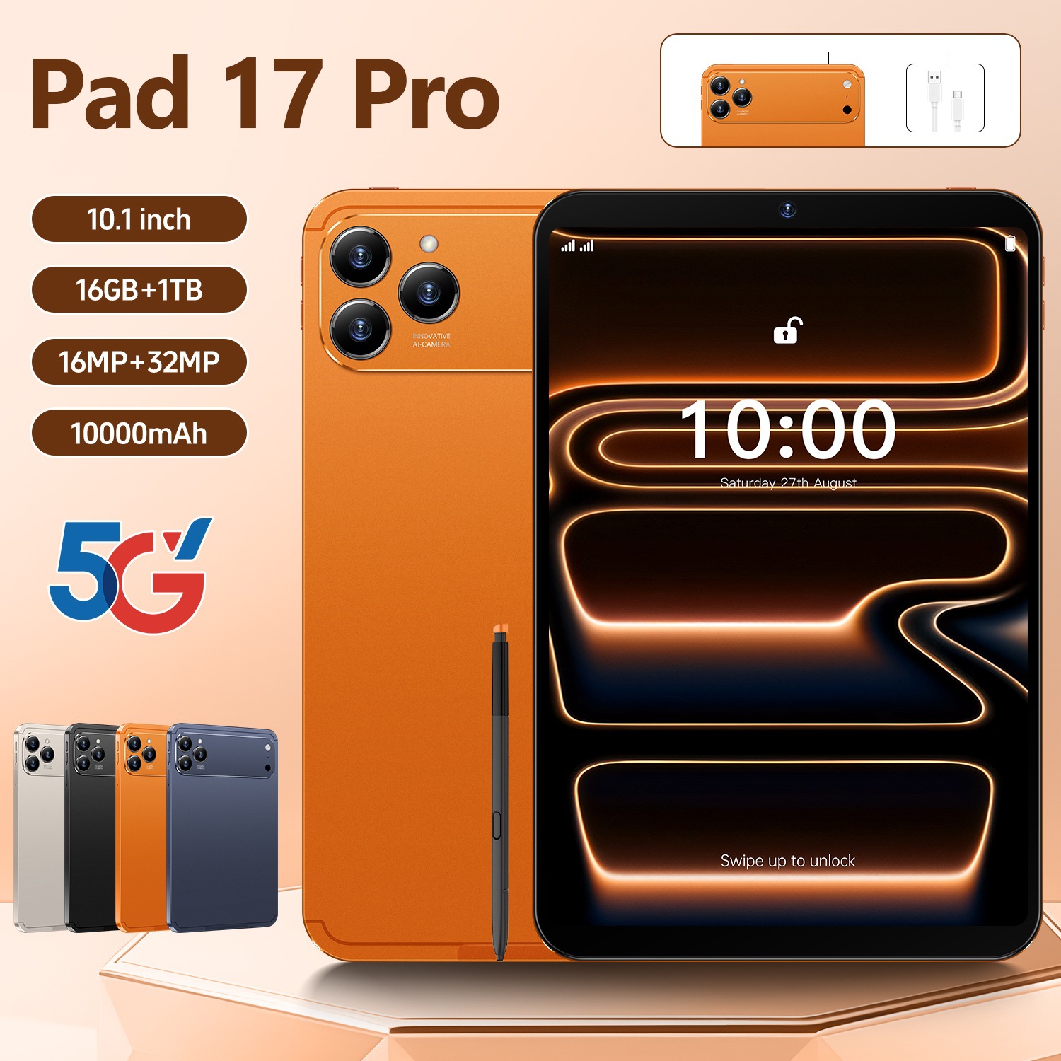 10.1 düymlük planşet 4+64 GB, səkkiz nüvəli, 4G dəstəkli
