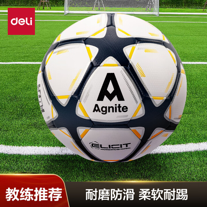 Deli Football No. 5 Heat Bonded Adult Match World Cup Standard Ball Youth Sports High School Entrance Exam Training Ball