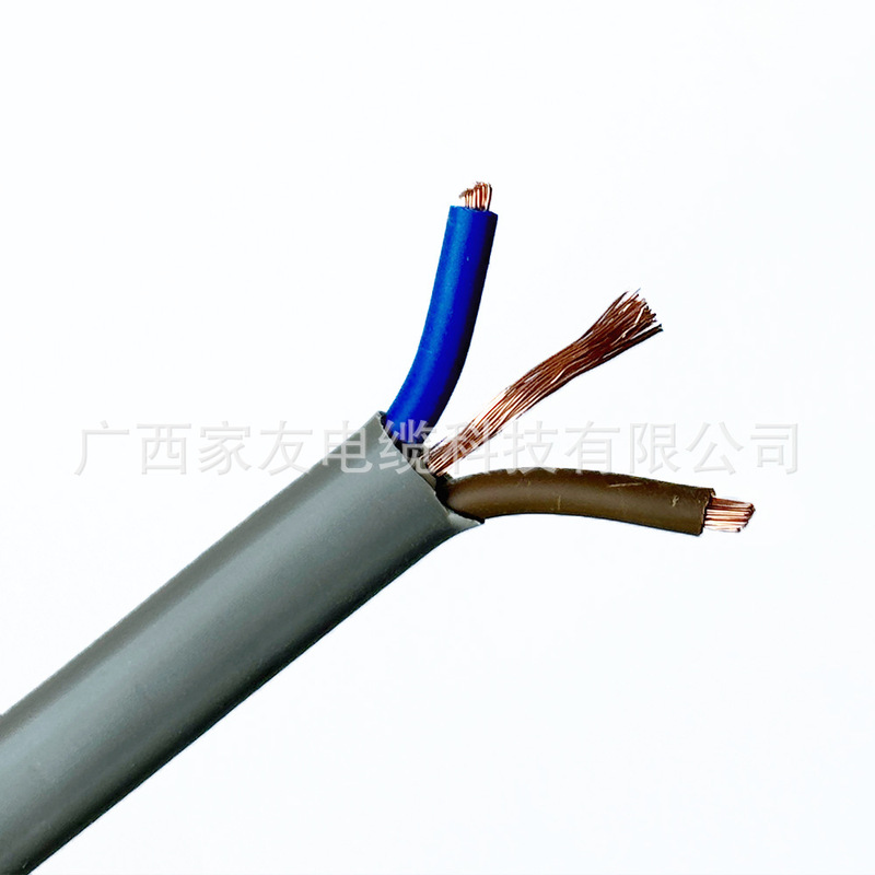 Jiayou National Standard Pure Copper Core Bvvb Wire and Cable 2 3-Core Cross-Border 2C+E with Ground Wire 6242Y Flat Wire with Ground Wire