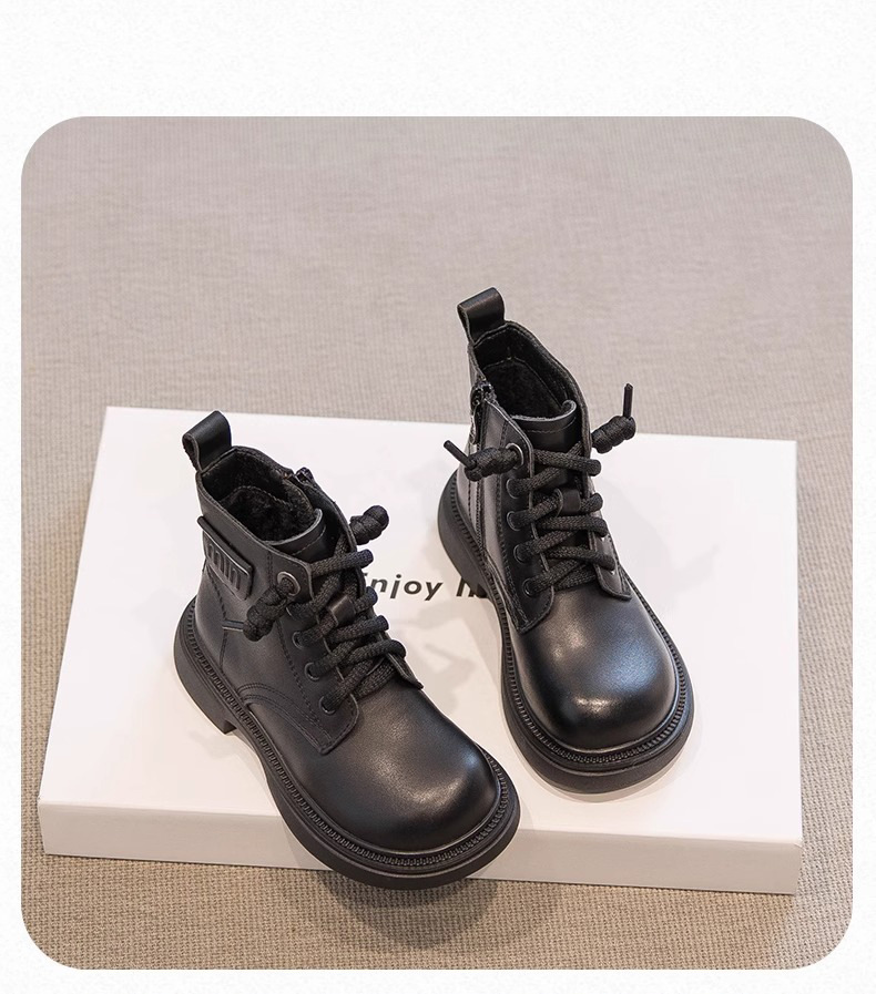 Girls' Martin made of two cotton autumn winter 2024, new with added fleece for boys, girls' short boots, medium and_voghion.com