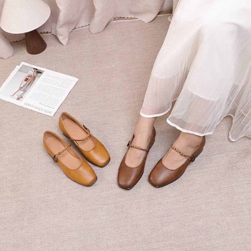 Retro brown leather shoes