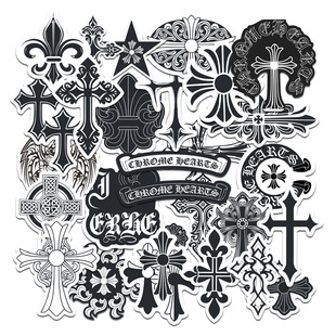28 Large Crow Heart Stickers Collection Guitar Water Cup Skateboard Stickers Suitcase Computer Waterproof No Glue Creative