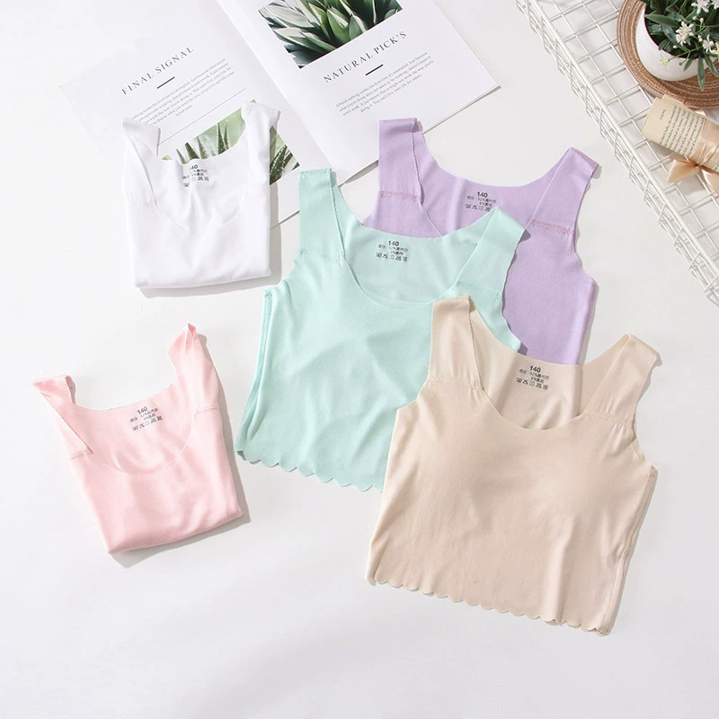 Нижнее белье для девочек Стадия развития Начальная школа Младшая средняя школа Учащиеся Модальная детская внутренняя одежда Бюстгальтер I-образный жилет для маленьких девочек